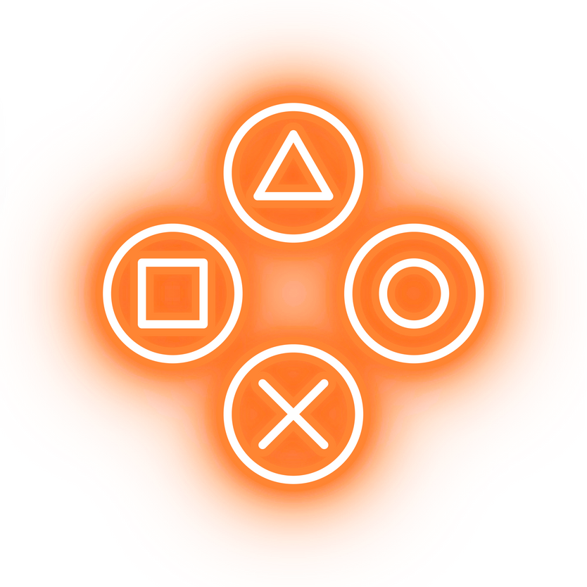 Neon orange buttons icon